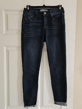 0P Wit & Wisdom Dark Indigo Skinny Jeans with Subtle Fading